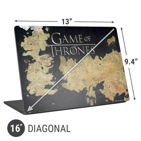 Game of Thrones: Westeros Map Universal Laptop 16in (13 x 9.4in) Skin